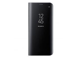 SAMSUNG GALAXY S8+ PLUS CLEAR VIEW STANDING FLIP COVER / STAND - BLACK